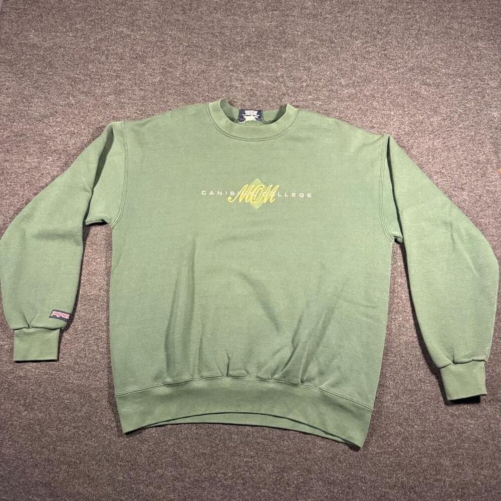 Vintage 90s Jansport Canisius College Mom Green Crewneck L